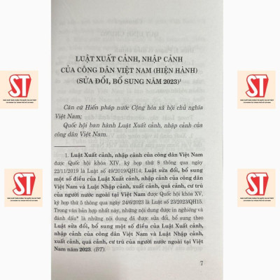 Sách - Luật Xuất Cảnh, Nhập Cảnh Của Công Dân Việt Nam (Hiện Hành) ( Sửa Đổi, Bổ Sung Năm 2023) - NXB Chính Trị Quốc Gia