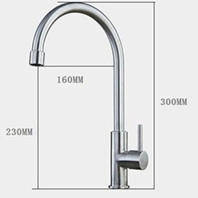 Vòi rửa bát lạnh Cao Cấp INOX SUS 304 cắm chậu + Kèm 1 dây cấp nước INOX 304