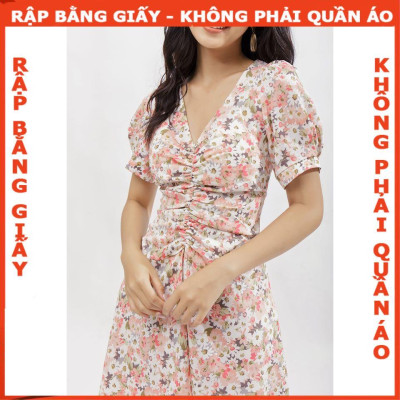 Rập giấy mã 982- đầm tay phồng nhún trước ngực (BẢN VẼ)