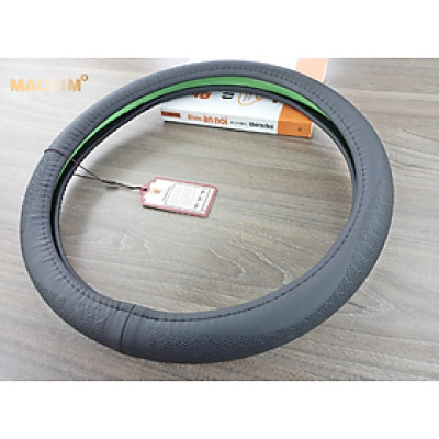Bọc vô lăng cao cấp Macsim 8925 màu đen - chất liệu da thật 100%, khâu tay thủ công size M phù hợp các loại xe