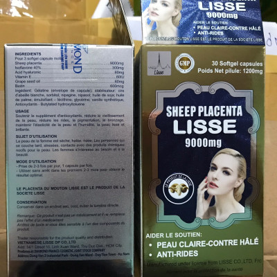 Lisse ￼nhau thai cừu 9000mg - (Hộp 30 viên )- Sáng Da, Mờ Nám , Nếp Nhăn .