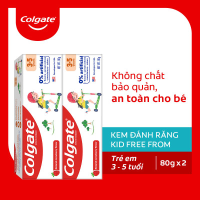 Bộ đôi kem Đánh Răng Colgate Trẻ em thiên nhiên 3-5 tuổi 80G