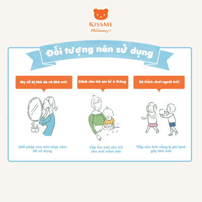 Kem Dưỡng Môi Kissme Mommy Chống Nứt Nẻ Dành Cho Bé Từ 06 Tháng Tuổi Và Da Nhạy Cảm Lip Cream (2.5G)