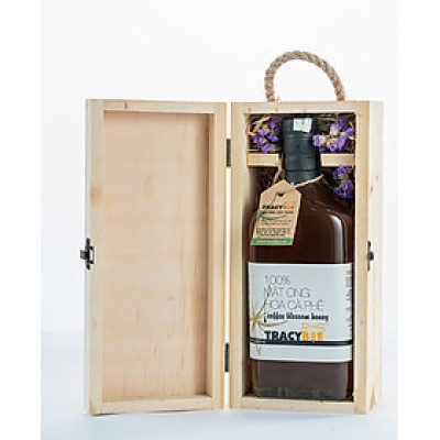 Hộp quà gỗ đơn mật ong hoa cà phê 850G