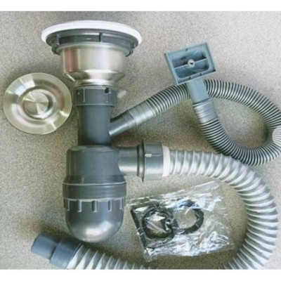 CHẬU CHÉN INOX 1 HỘC (đầy đủ bộ xả)_ kích thước 60x45cm