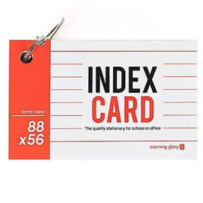 Thẻ Học Từ Vựng - Giấy Kháng Khuẩn - Kẻ Ngang - 88 x 56 mm - Morning Glory 23035-89291 - Màu Cam