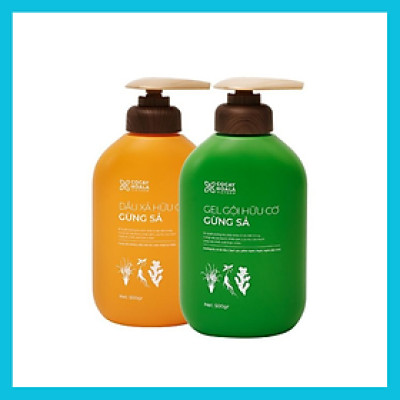 Bộ Dầu Gội Xả Hữu Cơ Gừng Sả Cocayhoala - Làm sạch sâu da đầu, giảm xơ rối, ngăn dầu bết