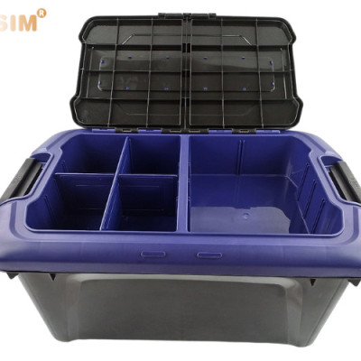 Hộp đựng đồ trên ô tô 60 lít kích thước màu đen tím 59,5cm x 35,5cm x 35cm - hộp đựng đồ trong cốp ô tô nhãn hiệu Macsim chất liệu PP cao cấp