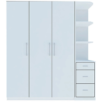 [Miễn phí vận chuyển & Lắp đặt tại TP. Hồ Chí Minh] Tủ quần áo gỗ cao cấp thiết kế thông minh 3 cánh, nhiều ngăn hộc phong cách sang trọng Ohaha - TQA032 - Màu D/Màu Trắng