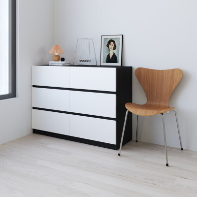 HAPPY FURNITURE , Tủ lưu trữ 6 ngăn kéo - KALA, THK_291 ,110cm x 40cm x 80cm DxRxC