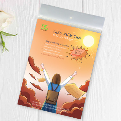 Giấy kiểm tra 4 ô ly giấy dày 100gsm, viết được tất cả các loại bút không lem không hằn, bảng kẻ sẵn tiện lợi, Combo 2: 24 tờ  GKTL1-11 Green Art- Hàng chính hãng