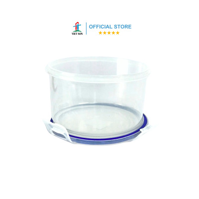 Bộ 2 Hộp Tròn Đựng Thực Phẩm VIETSON 800ml Nắp Khóa 4 Cạnh Kín Hơi