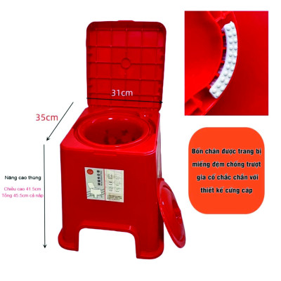 Bồn Cầu Di Động Ghế Đi Vệ Sinh Trong Nhà Chính Hãng Có Chân Đế Chống Trơn Trượt