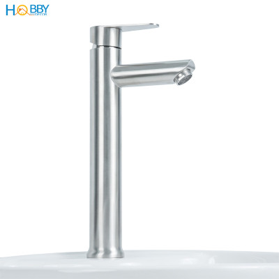 Vòi chậu rửa mặt lavabo lạnh thân cao inox 304 Hobby home decor LBL7