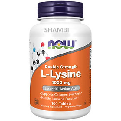 Viên Uống NOW FOODS L-Lysine 1000mg Tăng Cường Sức Đề Kháng, Nhanh Lành Các Vêt Tổn Thương Ở Da, Người Biếng Ăn Lọ 100 Viên