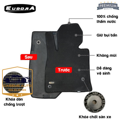 [NISSAN ALMERA] Thảm Trải Sàn, Lót Sàn Ô Tô Cao Su Eudora CloudFoam Thiết Kế Theo Xe Dành Cho Xe NISSAN ALMERA, Chống Nước, Không Mùi, Ngăn Bụi Bẩn, Dễ Vệ Sinh - Hàng Chính Hãng