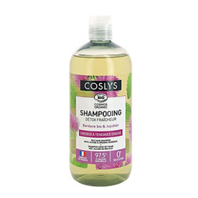 Dầu gội cho tóc dầu chiết xuất táo và ngưu bàng hữu cơ Coslys 500ml oily hair shampoo