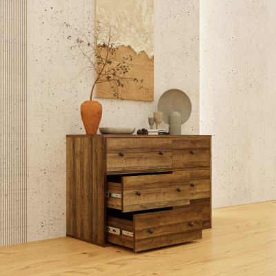 HAPPY FURNITURE , ZACY - Tủ lưu trữ 6 ngăn kéo , THK_211 , 90cm x 40cm x 63cm DxRxC, Sản phẩm phổ thông