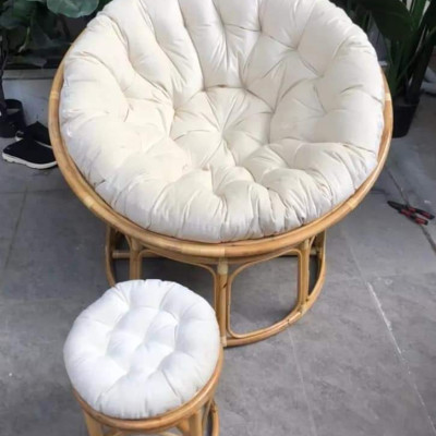 Ghế Papasan khung sắt sơn tĩnh điện, quấn nhựa giả mây, nệm nhung êm ái ( juno Sofa )