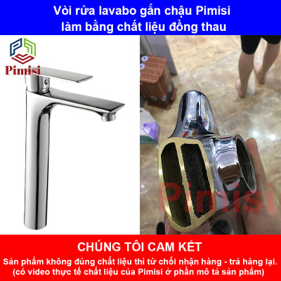 Vòi Chậu Lavabo Pimisi PV-306CH Thân Cao 30cm Cho Chậu Lavabo 1 Lỗ Của Phòng Tắm - Gật Gù Đồng Thau Mạ Xi Sáng Bóng | Chính Hãng