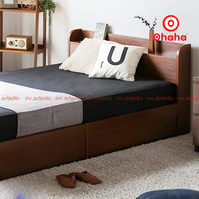 [Miễn phí vận chuyển & lắp đặt] Giường ngủ cao cấp gỗ công nghiệp thiết kế hiện đại có hộc kéo Ohaha - GC002
