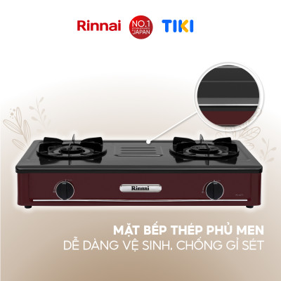 Bếp gas dương Rinnai RV-A271R(EB) mặt bếp men và kiềng bếp men - Hàng chính hãng.
