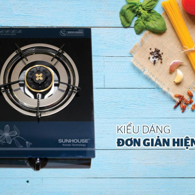 Combo Bếp Gas Dương Đơn Sunhouse SHB212K Kèm Van Dây - Chính Hãng