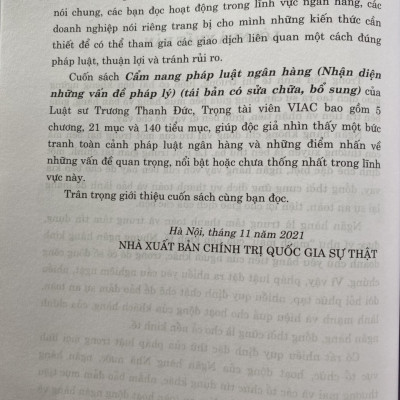 Cẩm nang pháp luật ngân hàng (Nhận diện những vấn đề pháp lý) (Tái bản có sửa chữa, bổ sung)