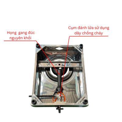 Bếp Gas Khè Bán Công Nghiệp Gia Đình Inox GDV 1 Lò Đốt - Hàng Chính Hãng