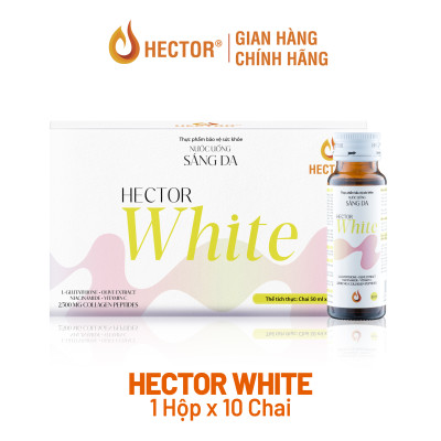 Nước uống sáng da Hector White hỗ trợ giúp da sáng đẹp và tăng độ đàn hồi (10 chai x 50ml) 