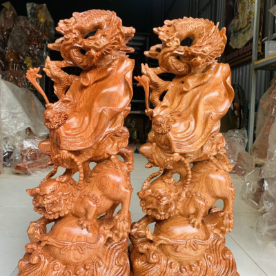 Tượng đạt ma sư tổ bằng gỗ hương đá kt cao 70cm