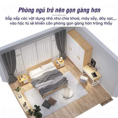 Tủ Tab Đầu Giường Mini FIVO Mẫu FT20 Có Hộc Tủ Tiện Lợi Phong Cách Đơn Giản, Phù Hợp Cho Mọi Kiểu Nhà, Sản Phẩm Nội Thất Lắp Ráp Thông Minh