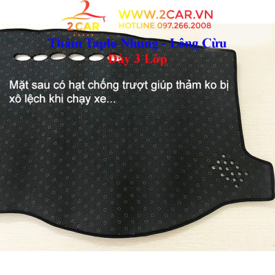 Thảm taplo nhung xe Toyota Veloz Cross 2022, 2023 - 3 lớp chống nóng tốt, chống trơn trượt, vừa khít theo xe