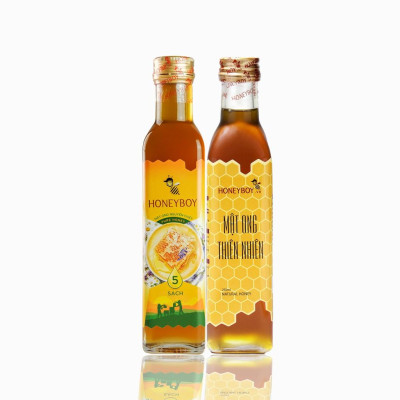 Combo Mật Ong Thiên Nhiên Honeyboy 250ml và Mật Ong 5 Sạch Honeyboy 250ml