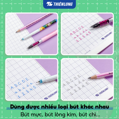 [TẶNG 01 CUỐN] Combo 5 Tập học sinh 96 trang 4 ô ly vuông 2mm 100gsm NB-124 Thiên Long - Mẫu ngẫu nhiên