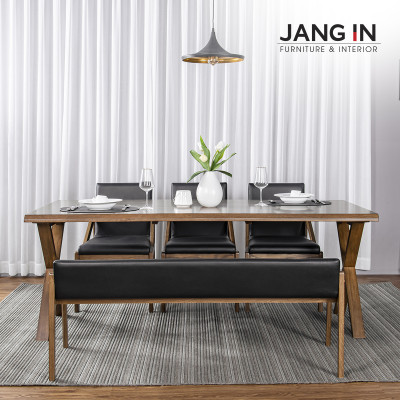 Bộ Bàn Ăn Forest 6 Chỗ Ghế 3 + Ghế Dài Jang In