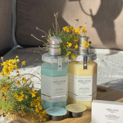 Dầu gội xả phục hồi đa tầng nấm Truffle Weilaiya hương nước hoa -chăm sóc toàn diện, giúp da đầu trở lại trạng thái khỏe khoắn và trẻ trung - tặng kèm ví da bò cao cấp