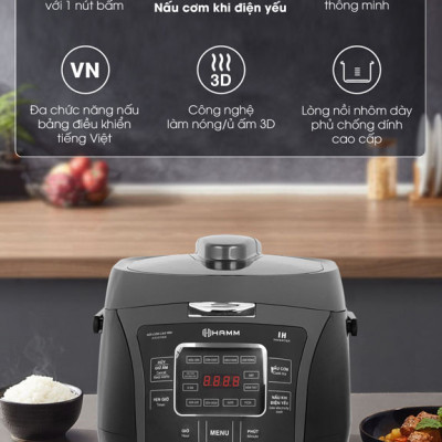 Nồi Cơm Điện Cao Tần HAMM HRC-1591IH (1.8 lít) - Hàng Chính Hãng