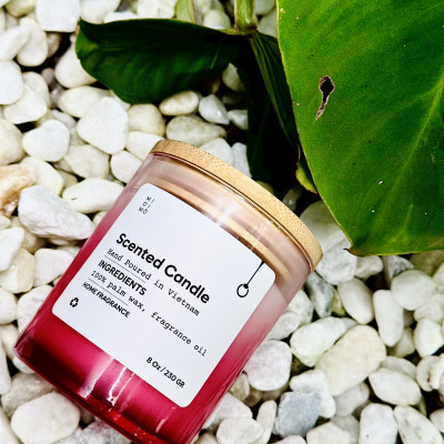 Nến thủy tinh ombre đỏ 230g