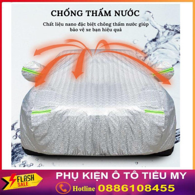 Bạt Phủ Xe Ô Tô MITSUBISHI Mirage, Xpander, Attrage, Pajero, Trition, Outlander, có phản quang, chống nóng, chống nước