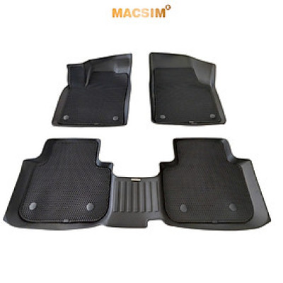 Thảm ô tô sd1 2 lớp dạng lưới lục giác Volkswagen teramont X màu đen - bề mặt cao su siêu sạch - Macsim
