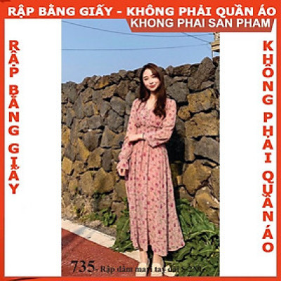 Rập giấy mã 735 (BẢN VẼ) rập đầm maxi