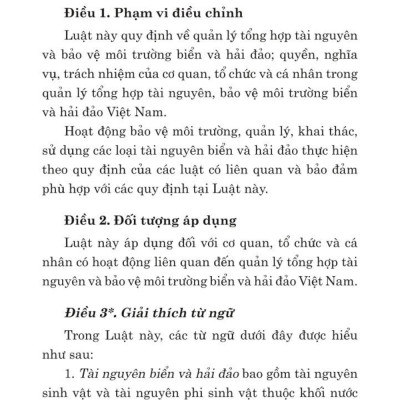 Luật tài nguyên, môi trường biển và hải đảo năm 2015 (sửa đổi, bổ sung năm 2018, 2023)