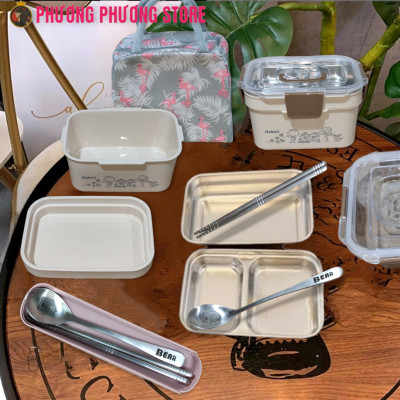 cặp lồng 2.0L xịn / ca men 2 tầng 4 khay cao cấp ( tặng túi giữ nhiệt và hộp đũa muõng inox cao cấp ) xem kỹ mô tả