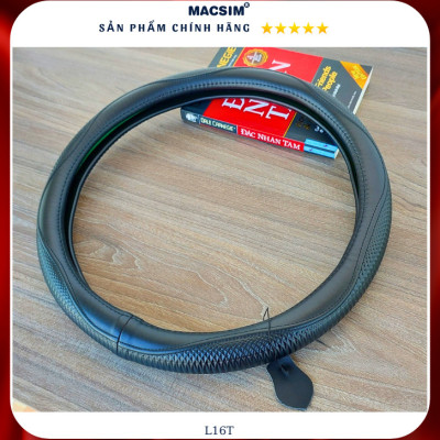Bọc vô lăng cao cấp Macsim mã L16T-2 chất liệu da thật lõi cao su non - Khâu tay 100% phù hợp các loại xe