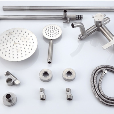 Sen cây tắm đứng nóng lạnh inox 304 KOSKO (BH 24 THÁNG), sen tắm nóng lạnh tròn L