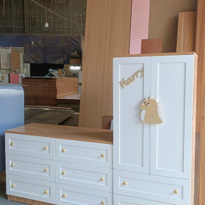 Tủ trẻ em, tủ đựng đồ cho bé gỗ MDF phủ melamine thương hiệu HUCHU