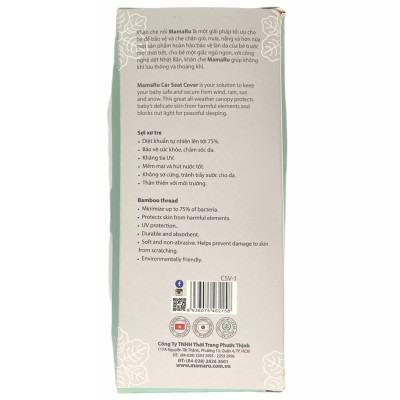 Khăn che nôi vải sợi tre cho bé 73x98 Mamaru MA-CN01 - Diệt khuẩn, hút ẩm tốt, kháng tia UV
