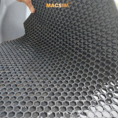 Thảm 2 lớp (sd3) dạng lưới lục giác cho Hyundai I10 2014-2021 bề mặt cao su siêu sạch nhãn hiệu Macsim