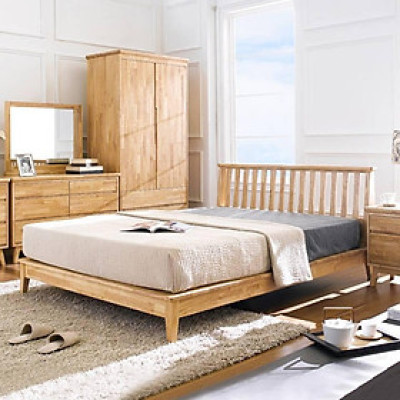 Giường Đôi NbNatural Gỗ Tự Nhiên Ibie BBDNBNR